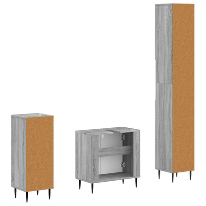 3 Piece Bathroom Cabinet Set HAARLEM Engineered Wood