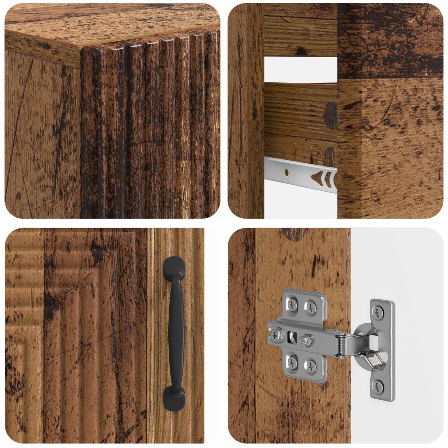 3 Piece Bathroom Cabinet Set HAARLEM Engineered Wood