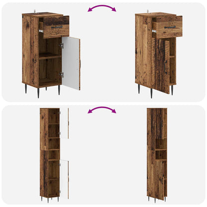 3 Piece Bathroom Cabinet Set HAARLEM Engineered Wood