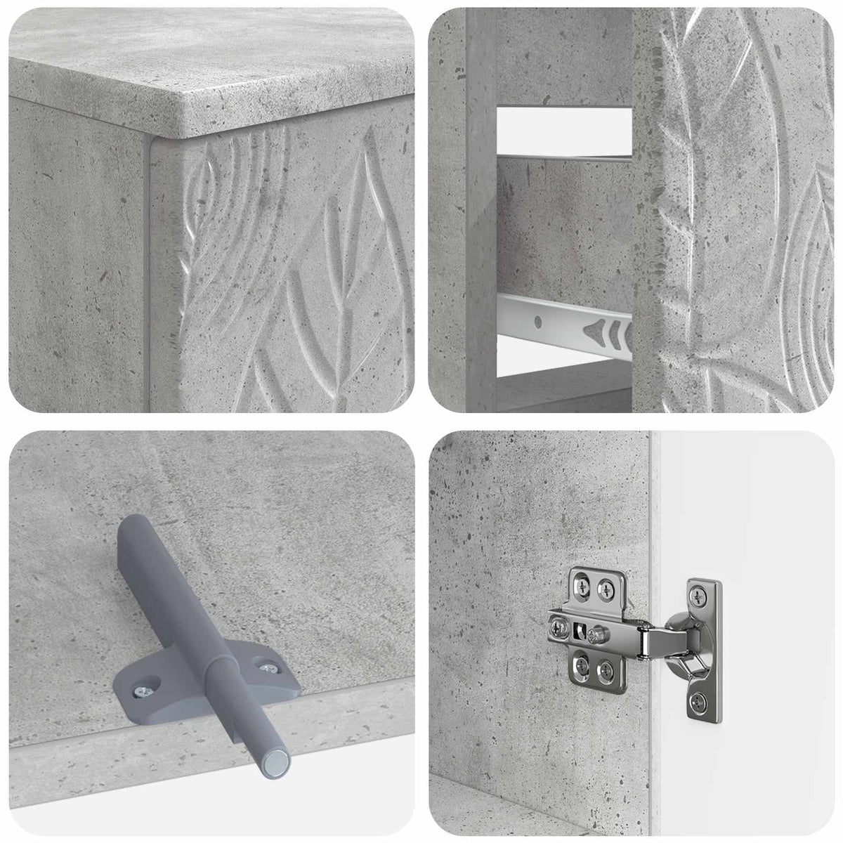 3 Piece Bathroom Cabinet Set DELFT Engineered Wood