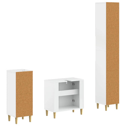 3 Piece Bathroom Cabinet Set DELFT Engineered Wood
