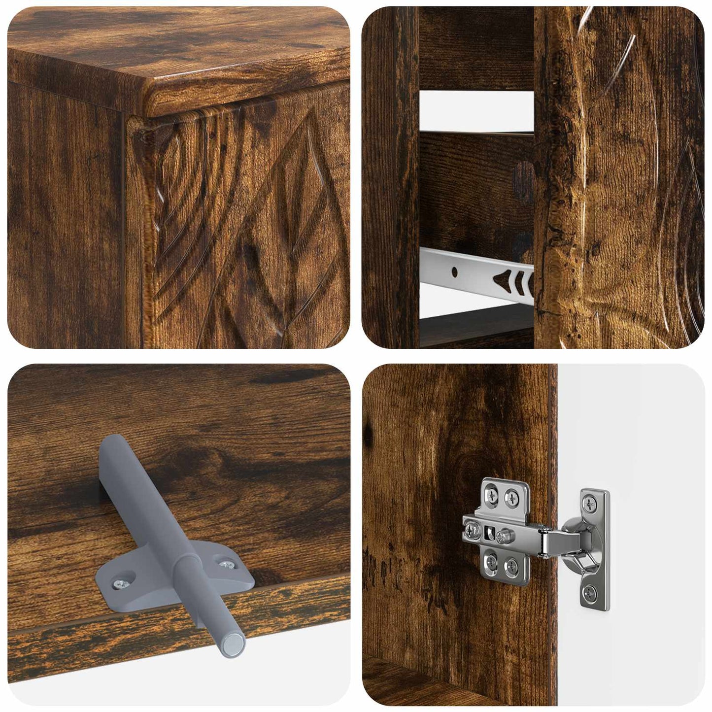 3 Piece Bathroom Cabinet Set DELFT Engineered Wood