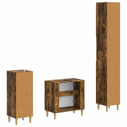 3 Piece Bathroom Cabinet Set DELFT Engineered Wood