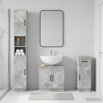 3 Piece Bathroom Cabinet Set HOORN Engineered Wood