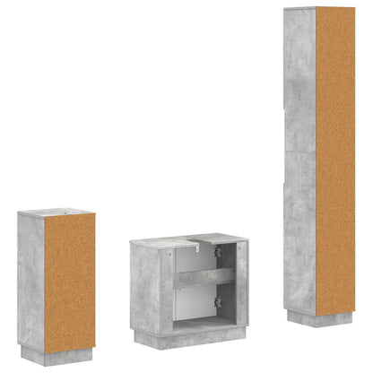 3 Piece Bathroom Cabinet Set HOORN Engineered Wood