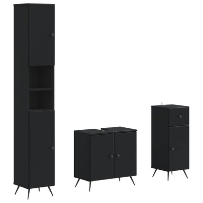 3 Piece Bathroom Cabinet Set BREDA Engineered Wood