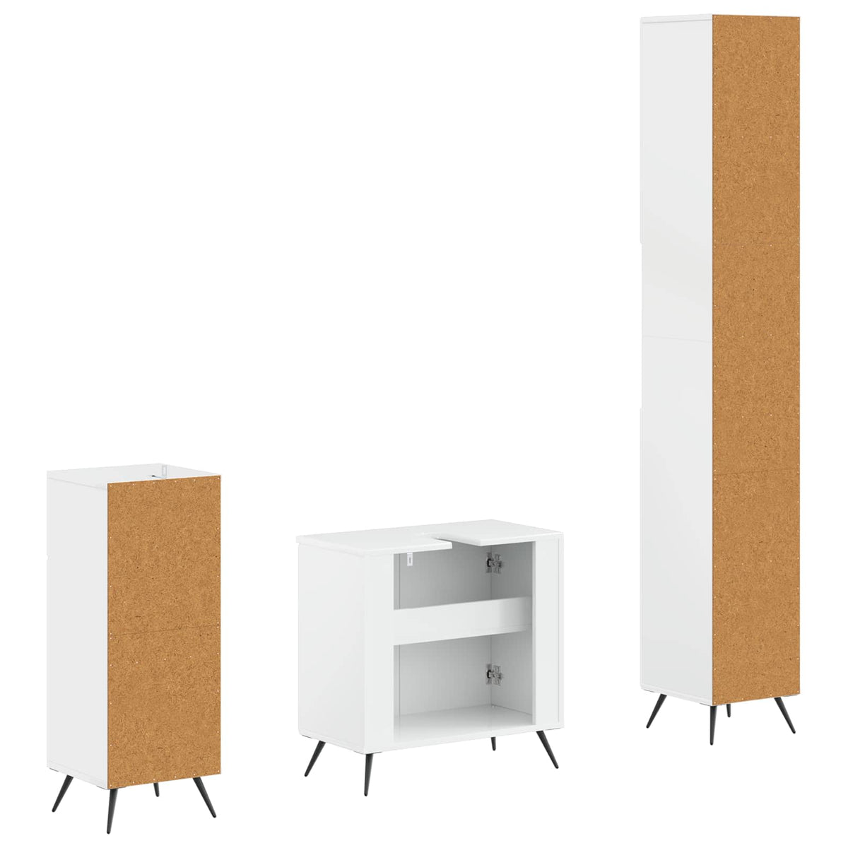 3 Piece Bathroom Cabinet Set BREDA Engineered Wood