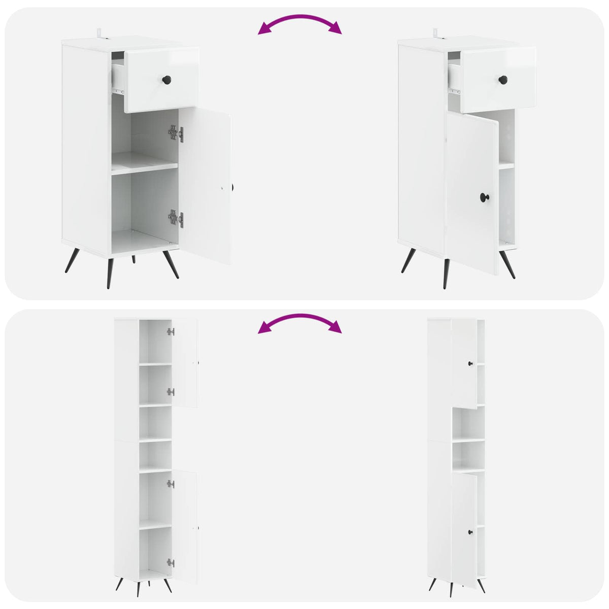 3 Piece Bathroom Cabinet Set BREDA Engineered Wood