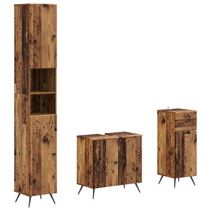 3 Piece Bathroom Cabinet Set BREDA Engineered Wood