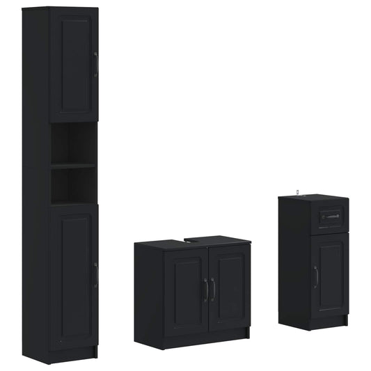 3 Piece Bathroom Cabinet Set UTRECHT Engineered Wood