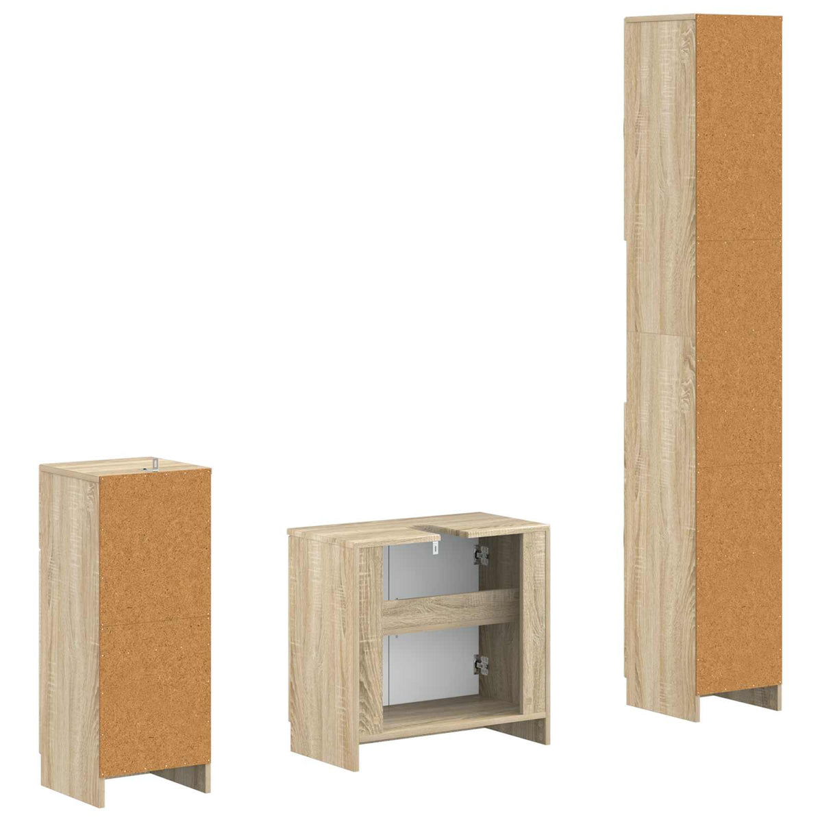 3 Piece Bathroom Cabinet Set UTRECHT Engineered Wood