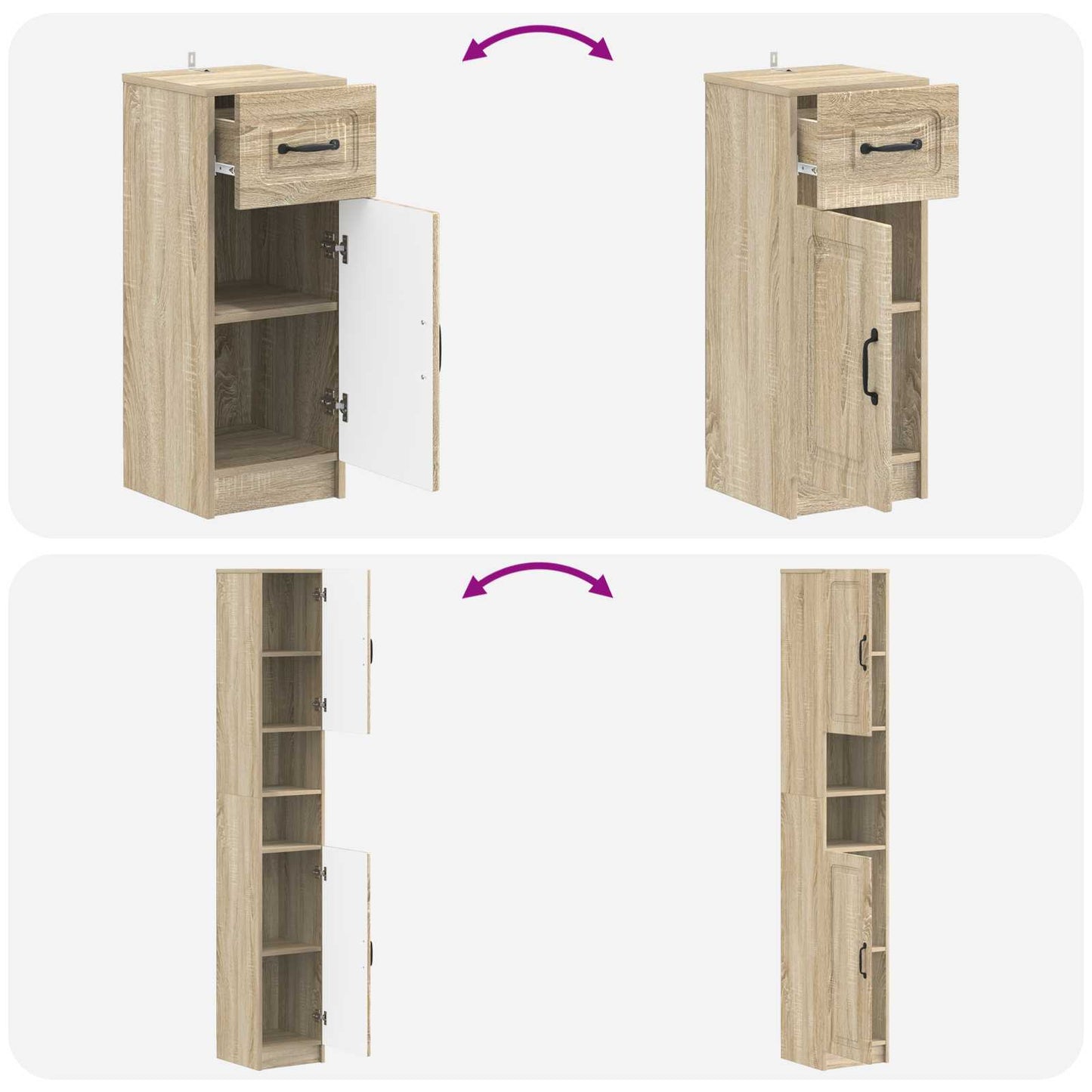 3 Piece Bathroom Cabinet Set UTRECHT Engineered Wood