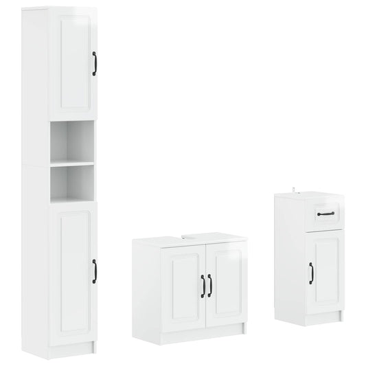 3 Piece Bathroom Cabinet Set UTRECHT Engineered Wood