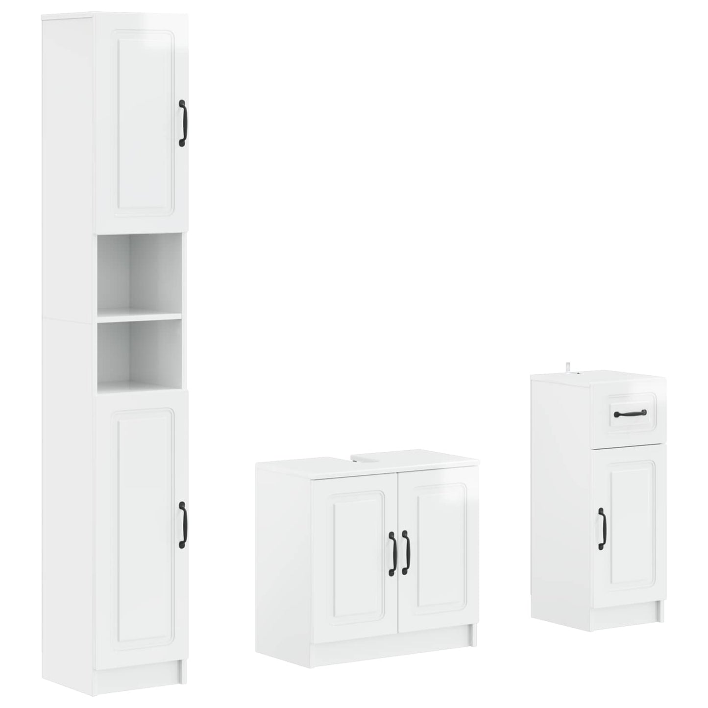 3 Piece Bathroom Cabinet Set UTRECHT Engineered Wood