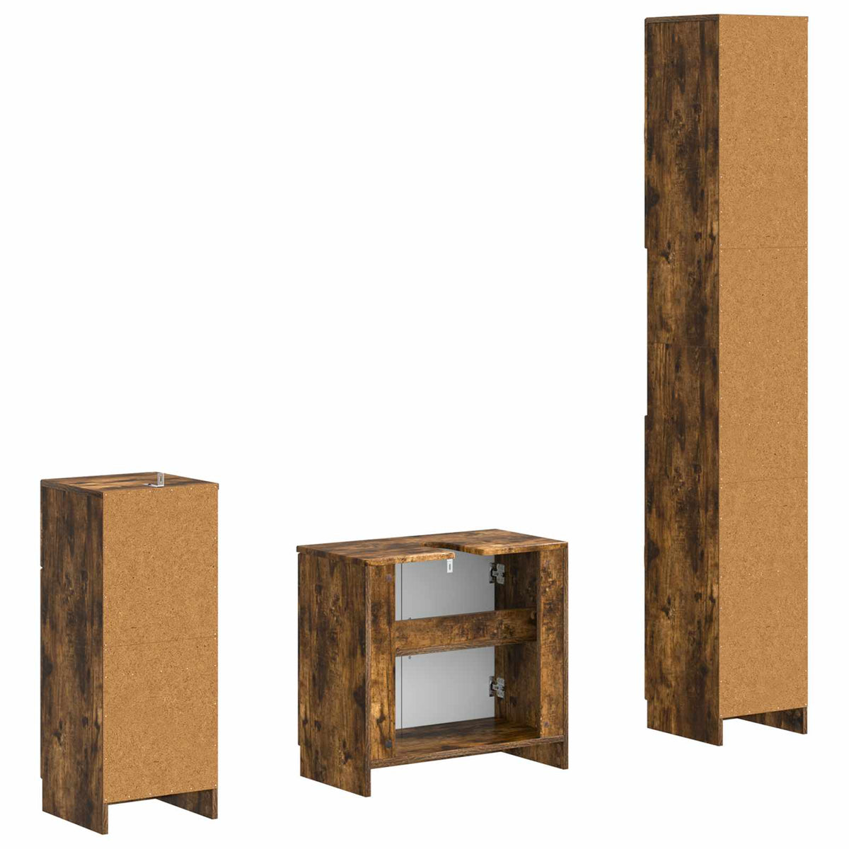 3 Piece Bathroom Cabinet Set UTRECHT Engineered Wood