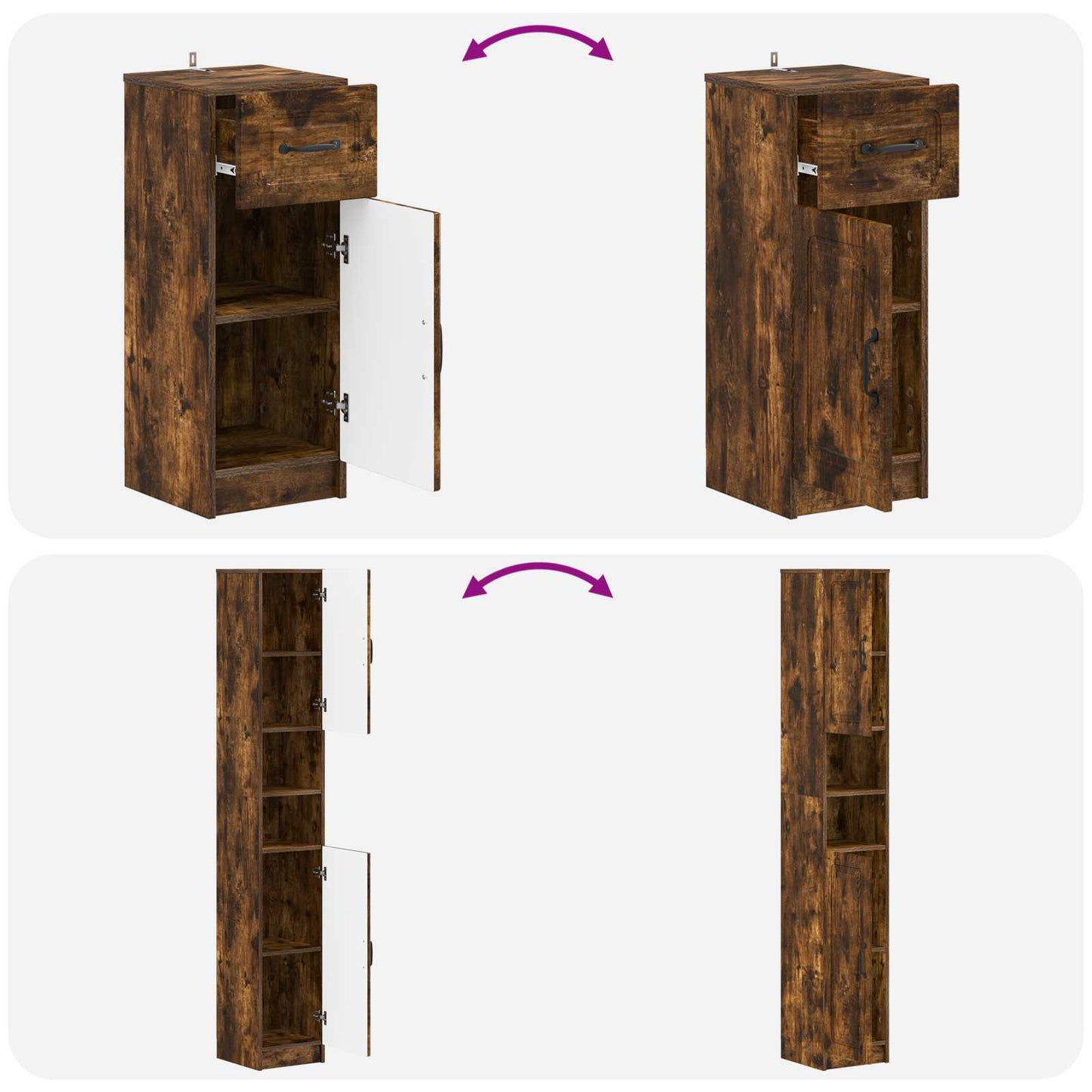3 Piece Bathroom Cabinet Set UTRECHT Engineered Wood