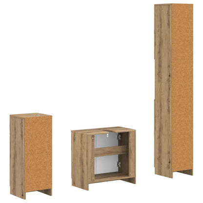 3 Piece Bathroom Cabinet Set UTRECHT Engineered Wood