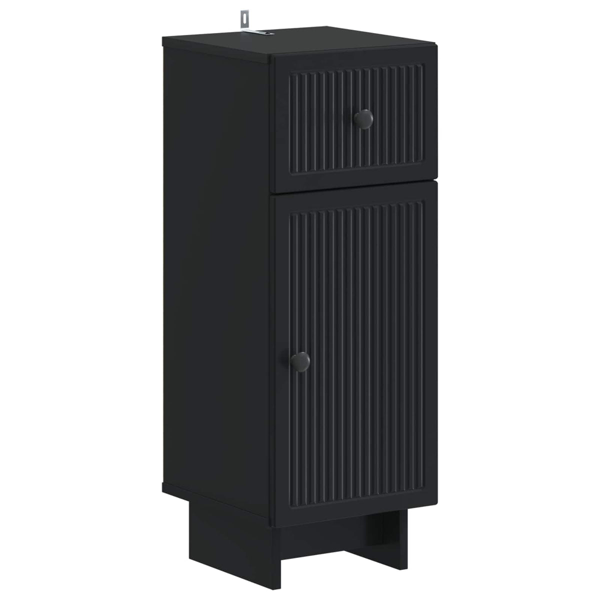 4 Piece Bathroom Cabinet Set EDE Black Engineered Wood