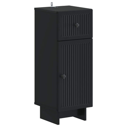 4 Piece Bathroom Cabinet Set EDE Black Engineered Wood