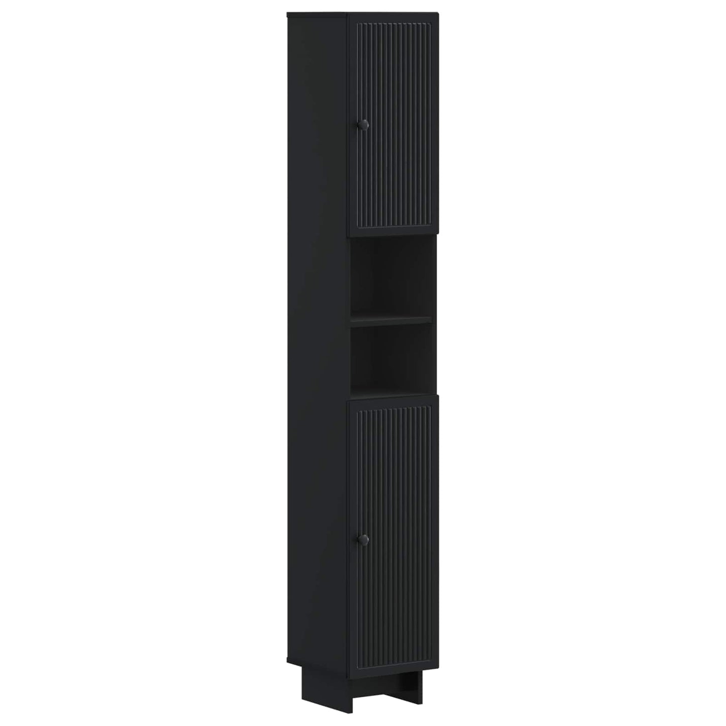 4 Piece Bathroom Cabinet Set EDE Black Engineered Wood