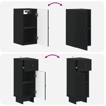 4 Piece Bathroom Cabinet Set EDE Black Engineered Wood