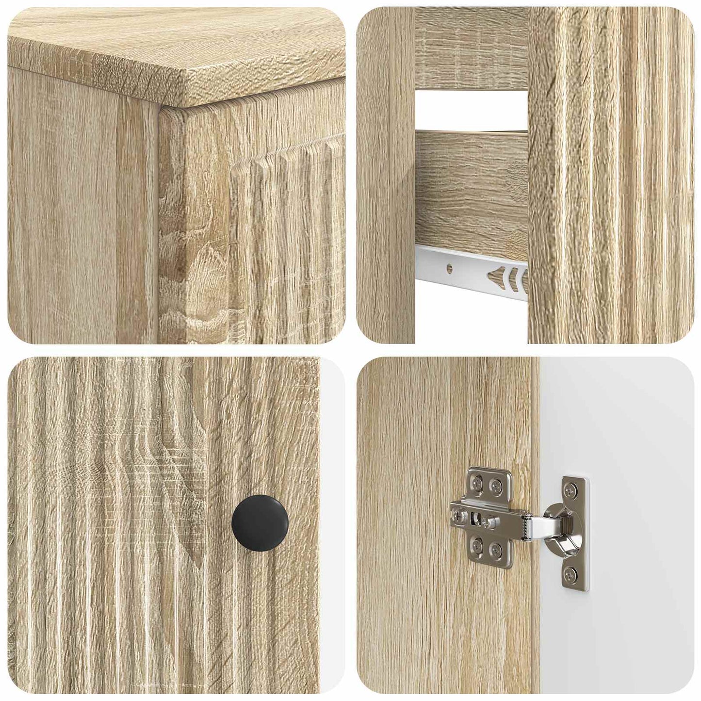 4 Piece Bathroom Cabinet Set EDE Sonoma Oak Engineered Wood