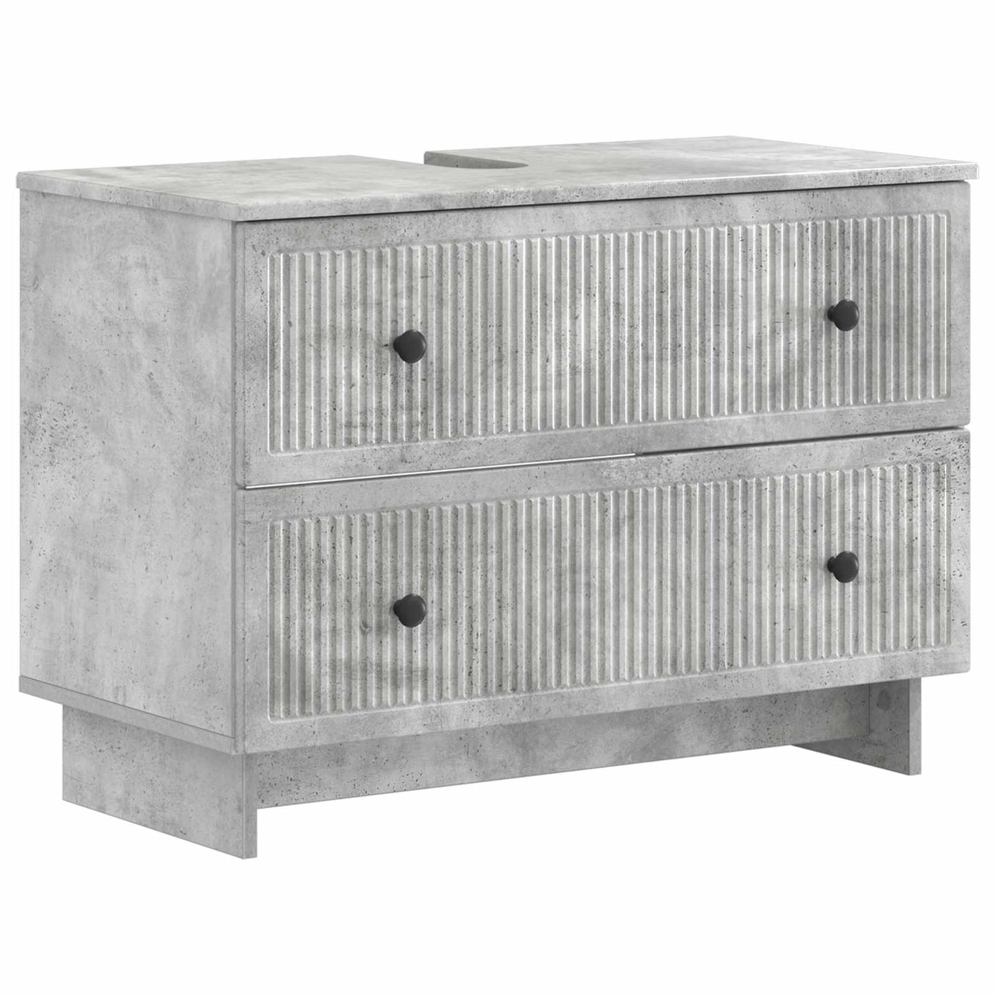 4 Piece Bathroom Cabinet Set EDE Concrete Grey Engineered Wood