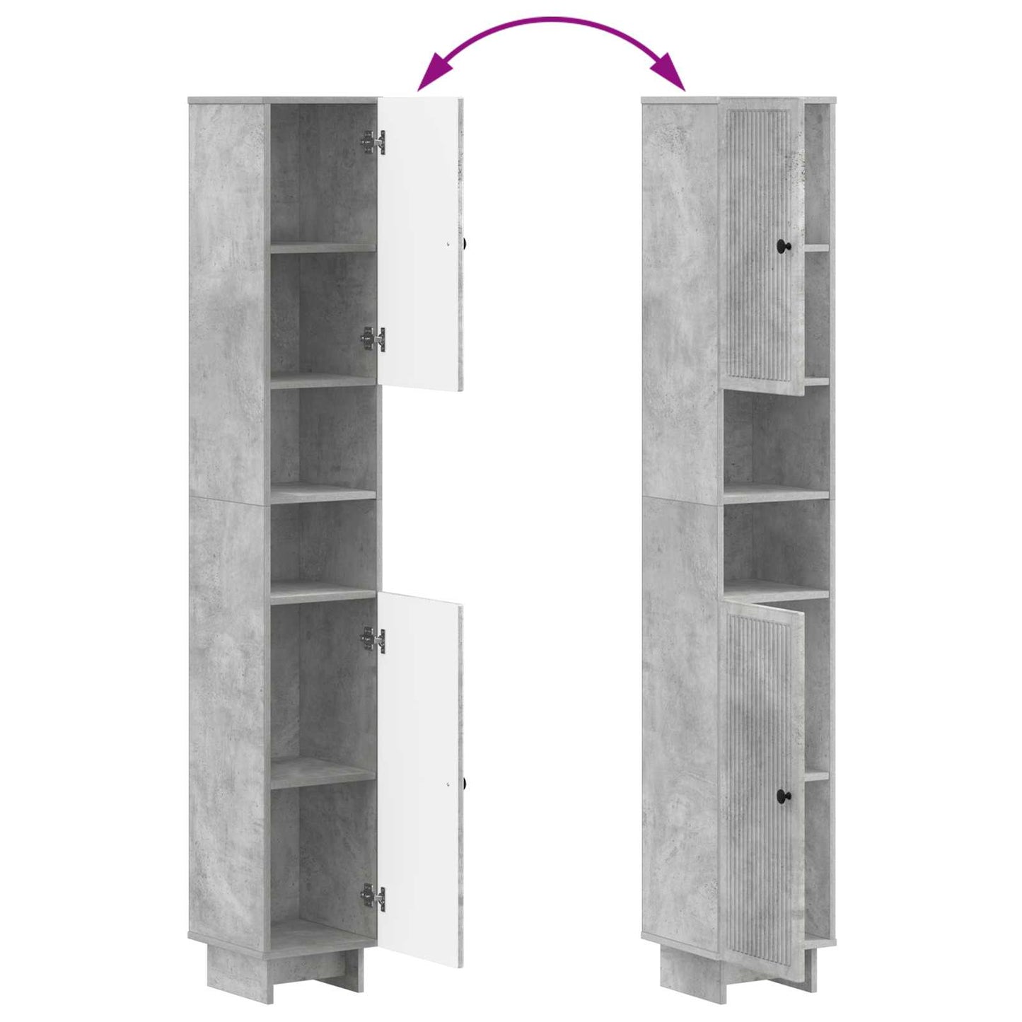 4 Piece Bathroom Cabinet Set EDE Concrete Grey Engineered Wood