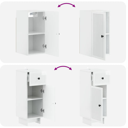 4 Piece Bathroom Cabinet Set EDE High Gloss White