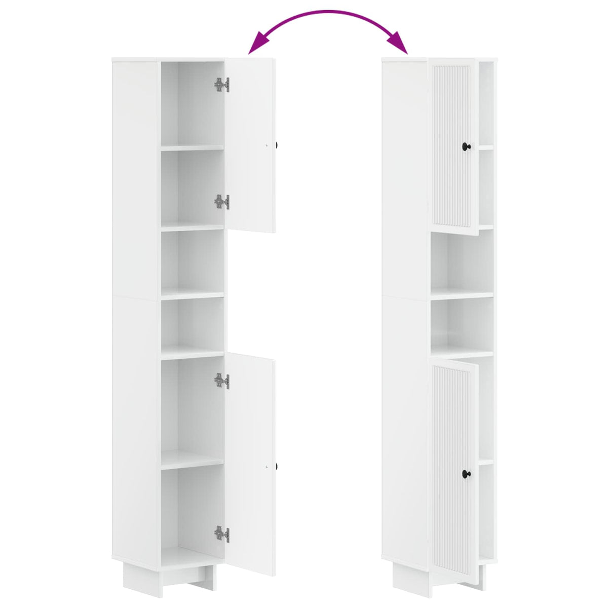 4 Piece Bathroom Cabinet Set EDE High Gloss White