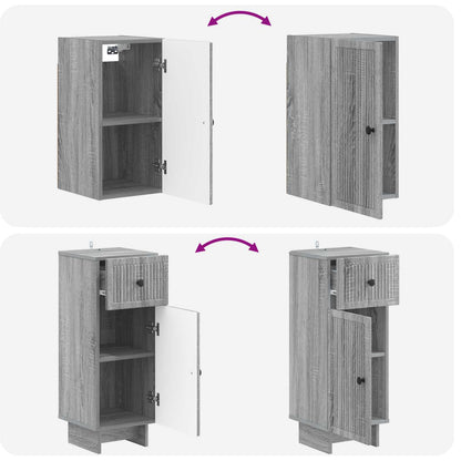 4 Piece Bathroom Cabinet Set EDE Grey Sonoma Engineered Wood