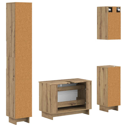 4 Piece Bathroom Cabinet Set EDE Artisan Oak Engineered Wood
