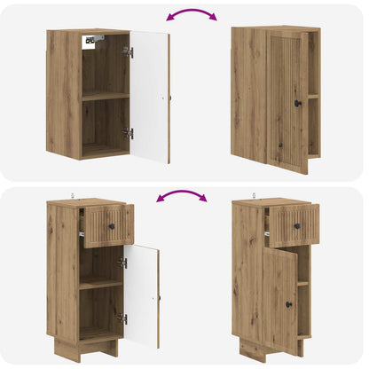 4 Piece Bathroom Cabinet Set EDE Artisan Oak Engineered Wood
