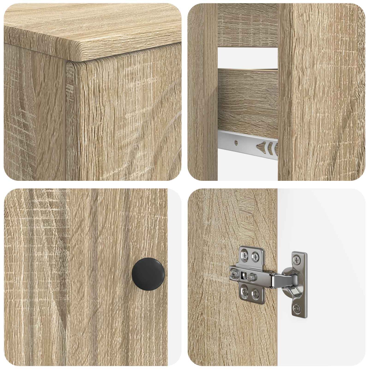 4 Piece Bathroom Cabinet Set ALKMAAR Sonoma Oak Engineered Wood