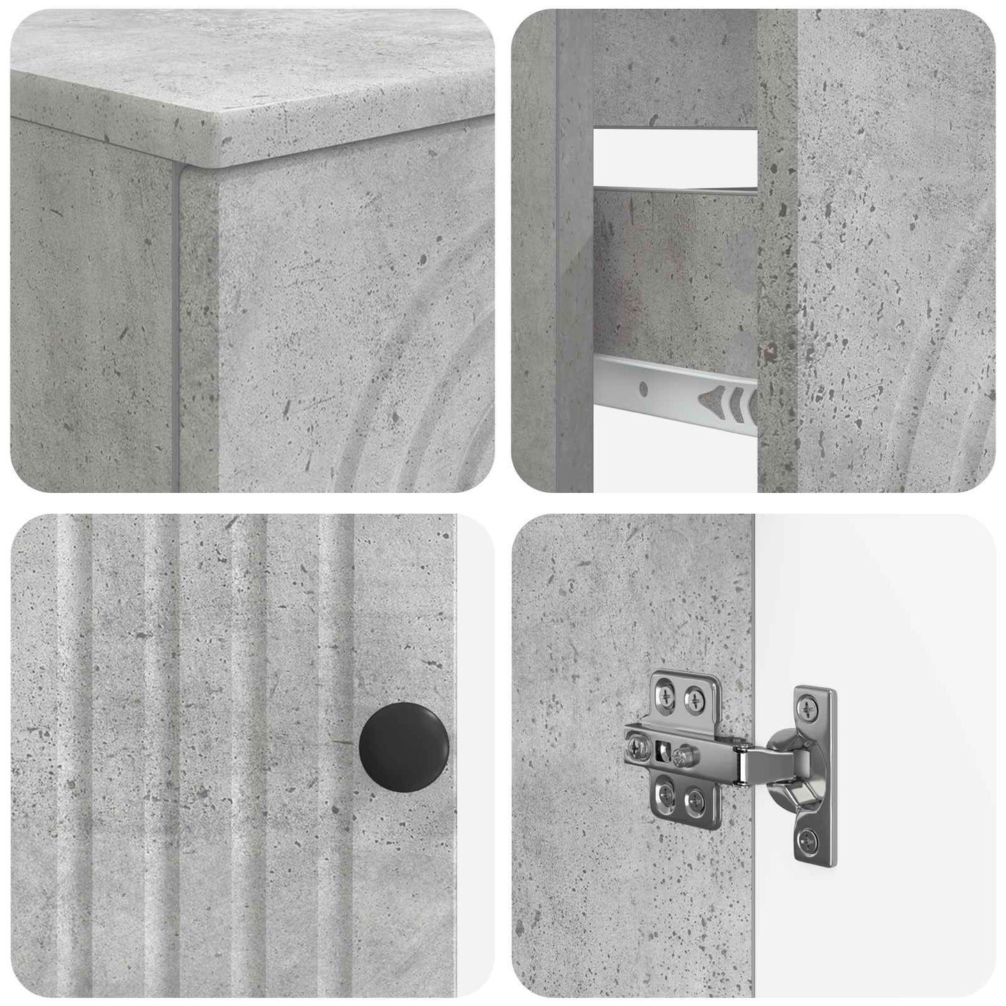 4 Piece Bathroom Cabinet Set ALKMAAR Concrete Grey