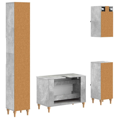 4 Piece Bathroom Cabinet Set ALKMAAR Concrete Grey