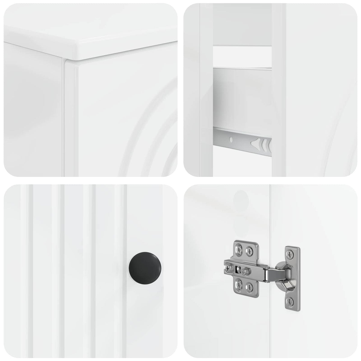 4 Piece Bathroom Cabinet Set ALKMAAR High Gloss White