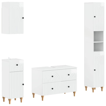 4 Piece Bathroom Cabinet Set ALKMAAR High Gloss White