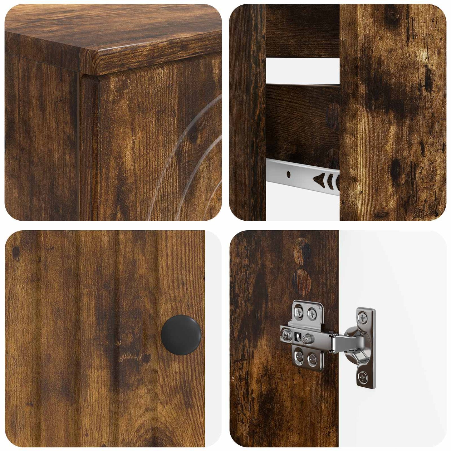 4 Piece Bathroom Cabinet Set ALKMAAR Smoked Oak Engineered Wood