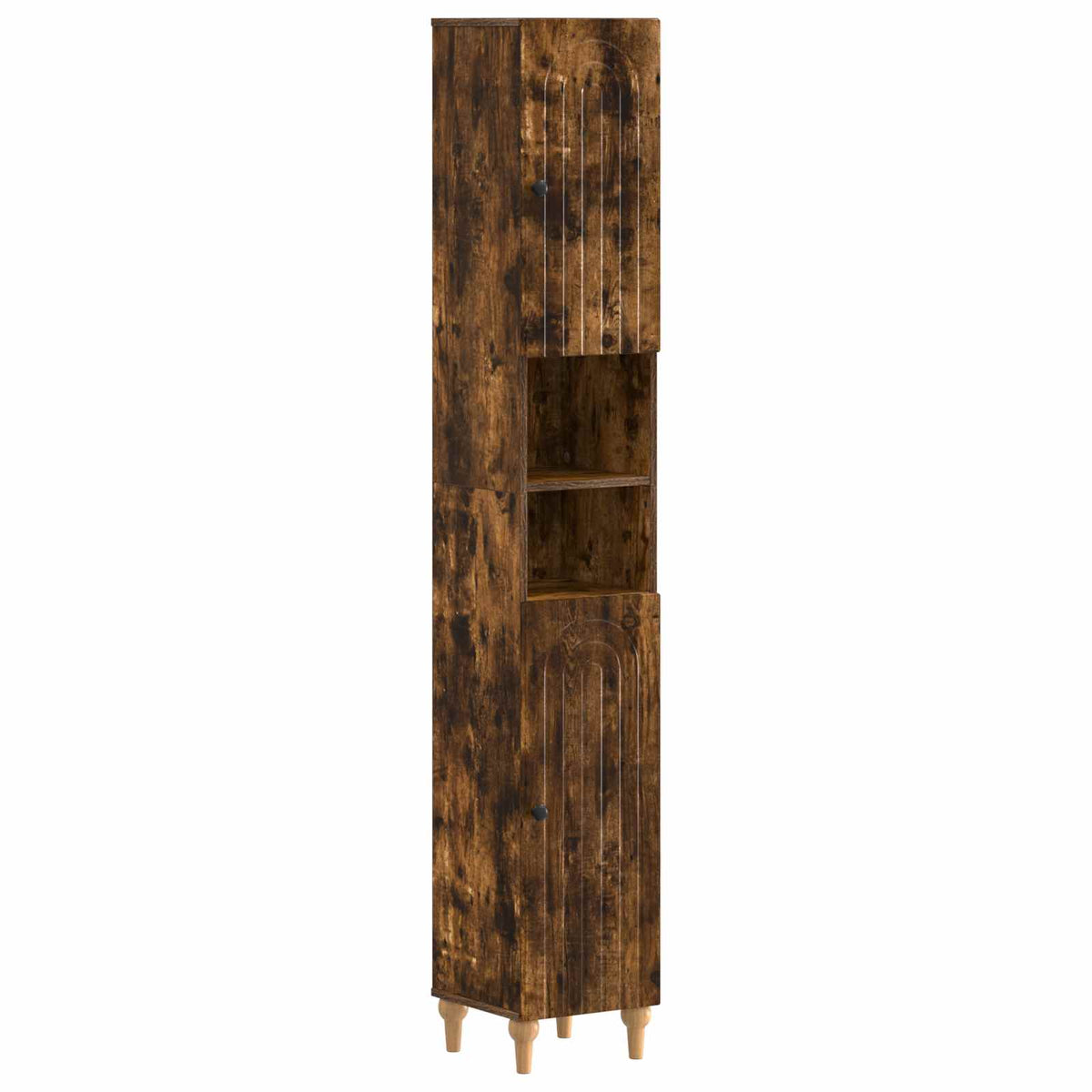 4 Piece Bathroom Cabinet Set ALKMAAR Smoked Oak Engineered Wood