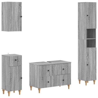 4 Piece Bathroom Cabinet Set ALKMAAR Grey Sonoma