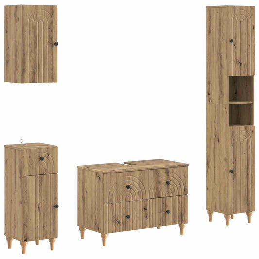 4 Piece Bathroom Cabinet Set ALKMAAR Artisan Oak