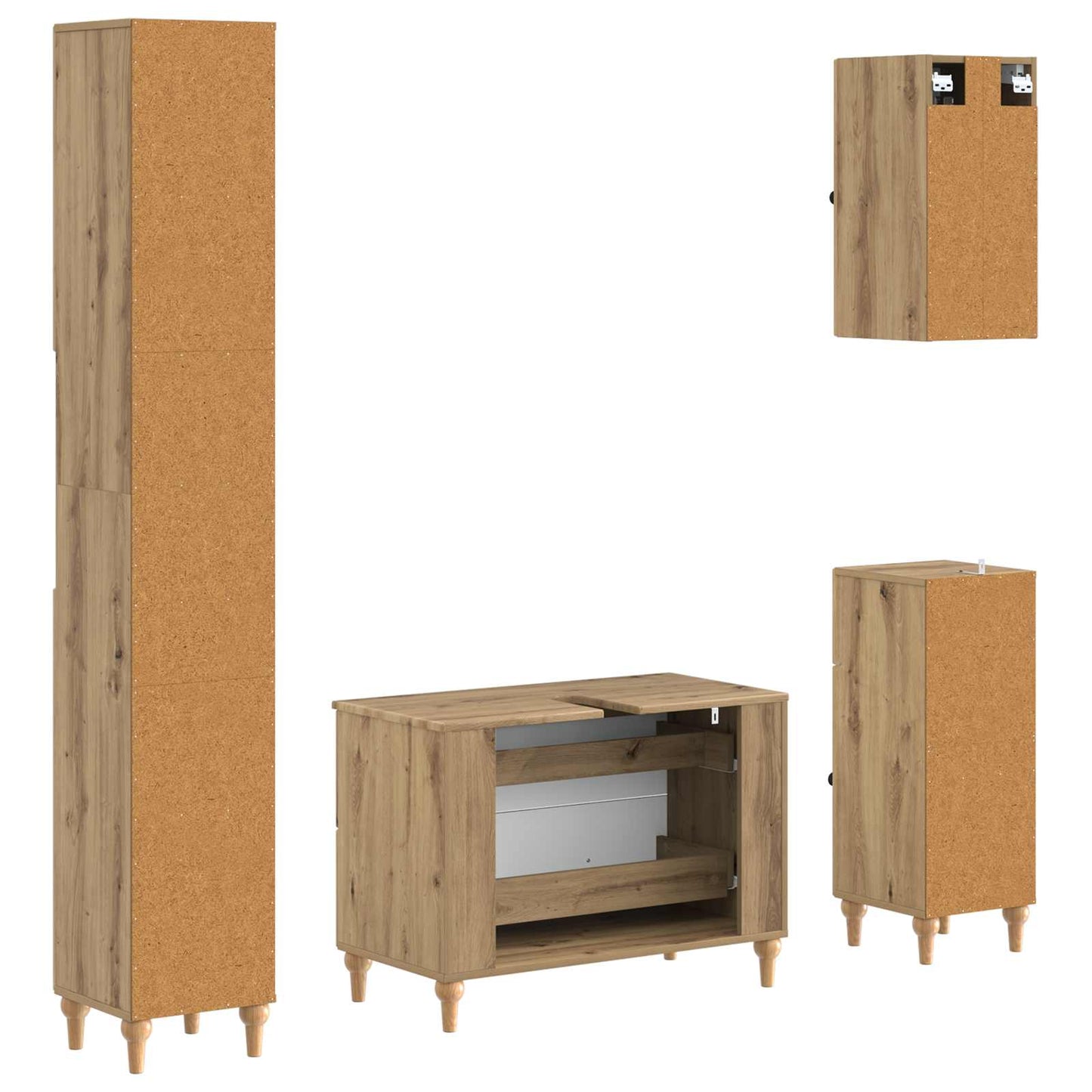4 Piece Bathroom Cabinet Set ALKMAAR Artisan Oak