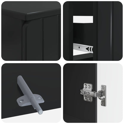 4 Piece Bathroom Cabinet Set ZWOLLE Black Engineered Wood