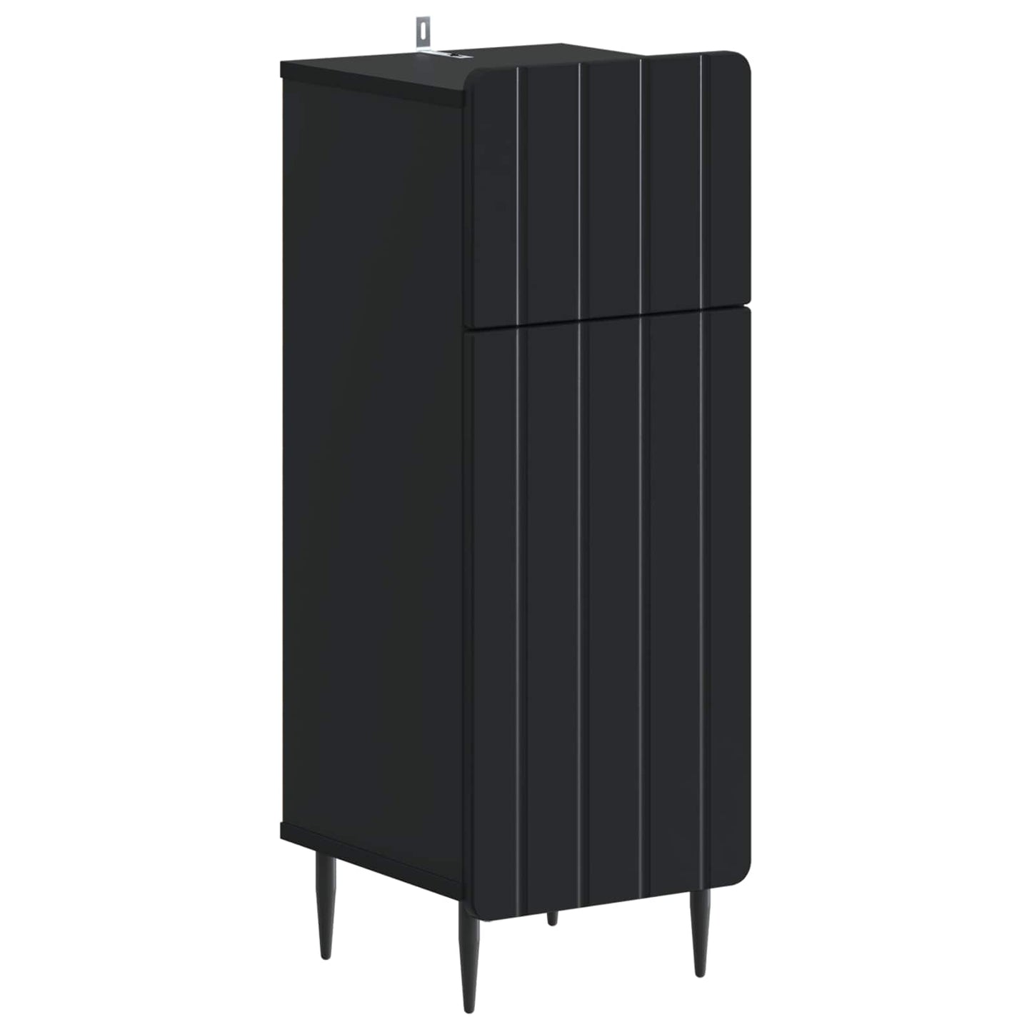 4 Piece Bathroom Cabinet Set ZWOLLE Black Engineered Wood