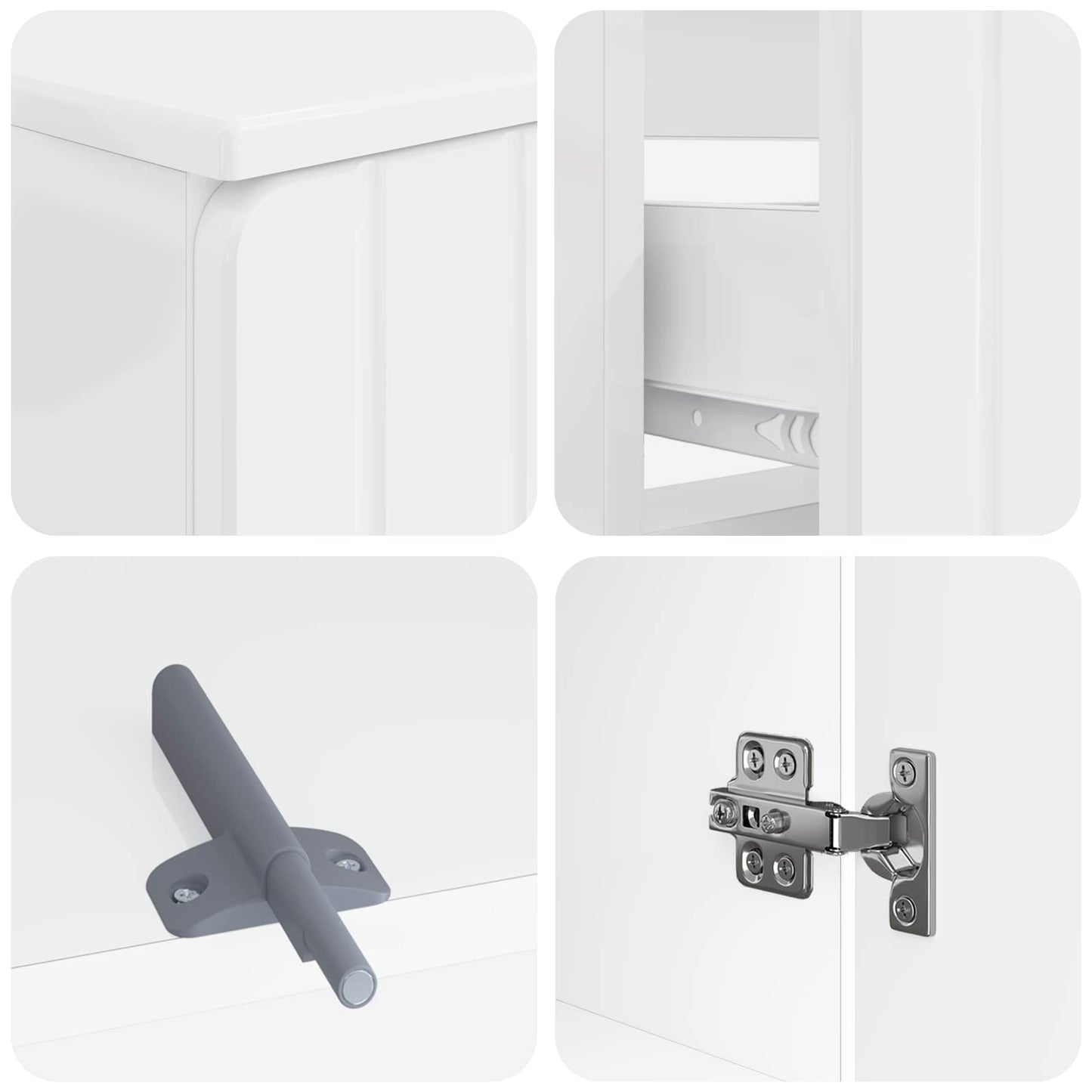4 Piece Bathroom Cabinet Set ZWOLLE High Gloss White