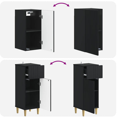 4 Piece Bathroom Cabinet Set ARNHEM Black Engineered Wood