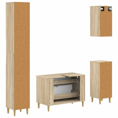4 Piece Bathroom Cabinet Set ARNHEM Sonoma Oak Engineered Wood