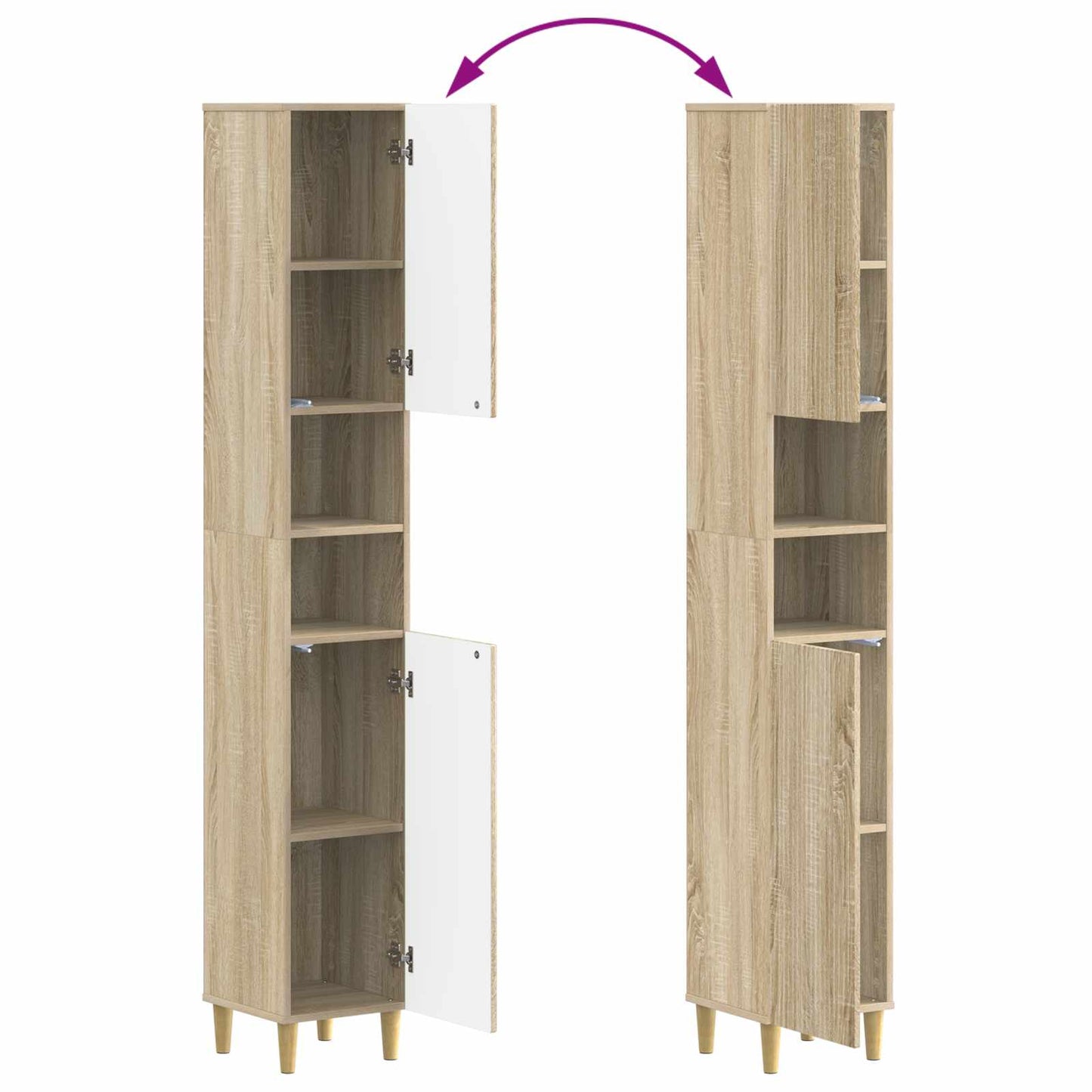 4 Piece Bathroom Cabinet Set ARNHEM Sonoma Oak Engineered Wood