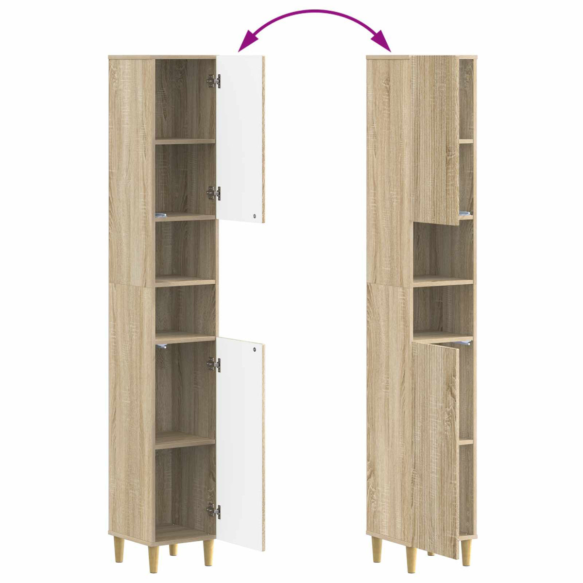 4 Piece Bathroom Cabinet Set ARNHEM Sonoma Oak Engineered Wood